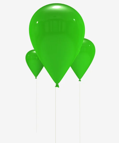 緑の風船でトリオ — ストック写真