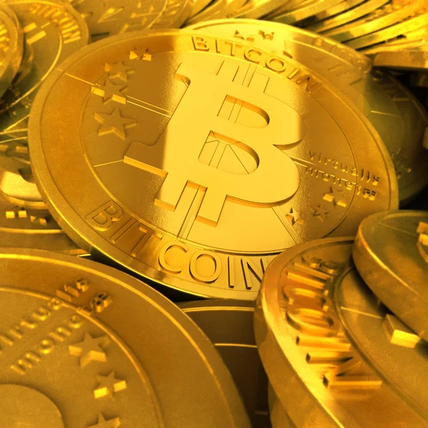 Gold-Bitcoins — Stockfoto