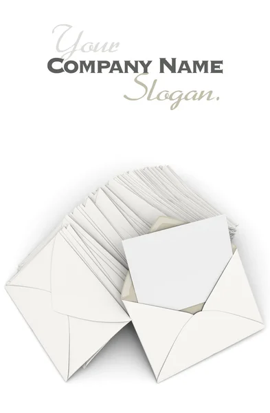 Correspondence in white — Stock Photo, Image