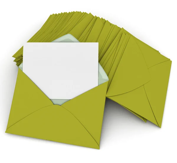 Correspondence in green — Stock Photo, Image