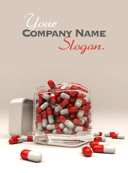Red and white pills — Stock Photo, Image