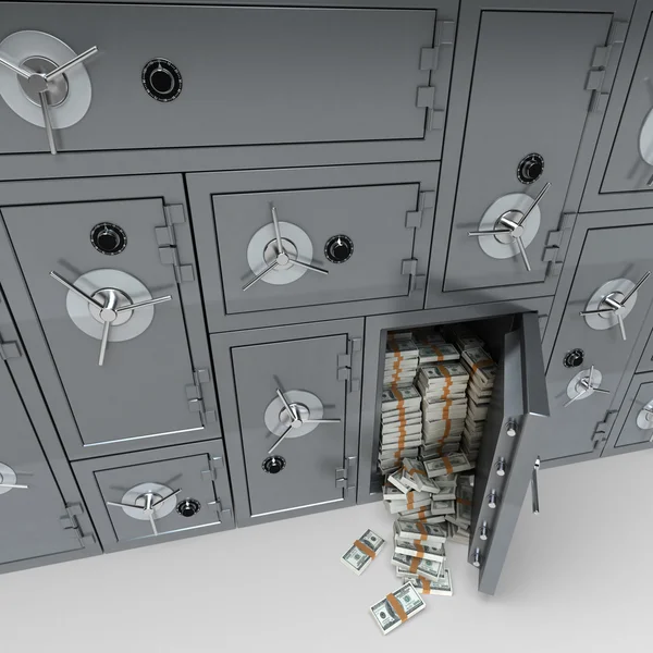 Bank safe full of dollars — Stock Photo, Image