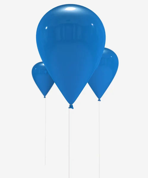 Blauwe ballonnen trio — Stockfoto