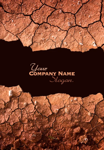 Dry cracked earth texture slogan — Stock Photo, Image