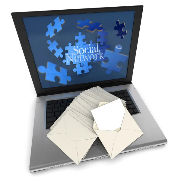 Social network mail — Stock Photo, Image