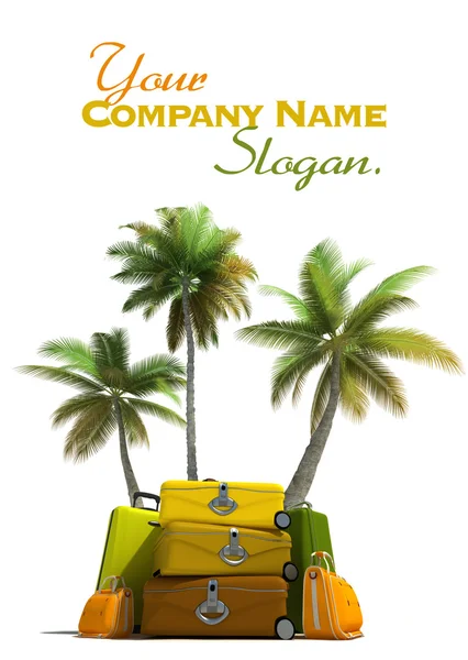 Tropical trip and elegant luggage — Stock Photo, Image