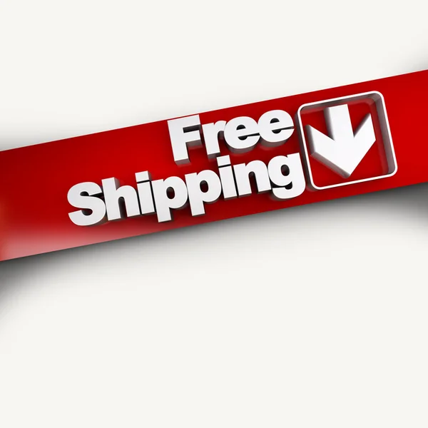 Gratis verzending diagonale banner — Stockfoto