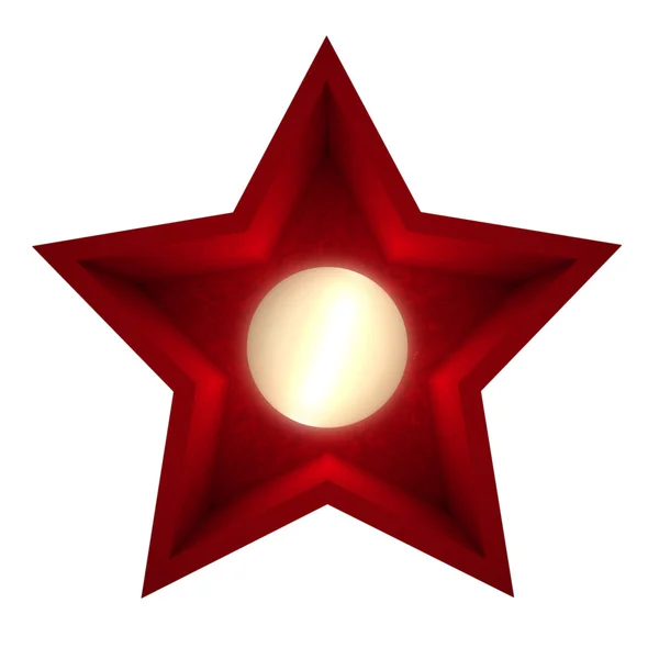 Glowing star single-light on white — Stock Photo, Image