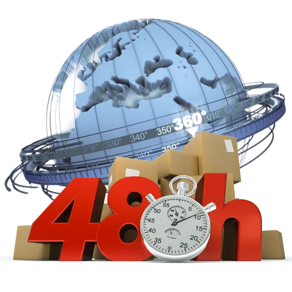 Worldwide leveransen i 48 timmar — Stockfoto