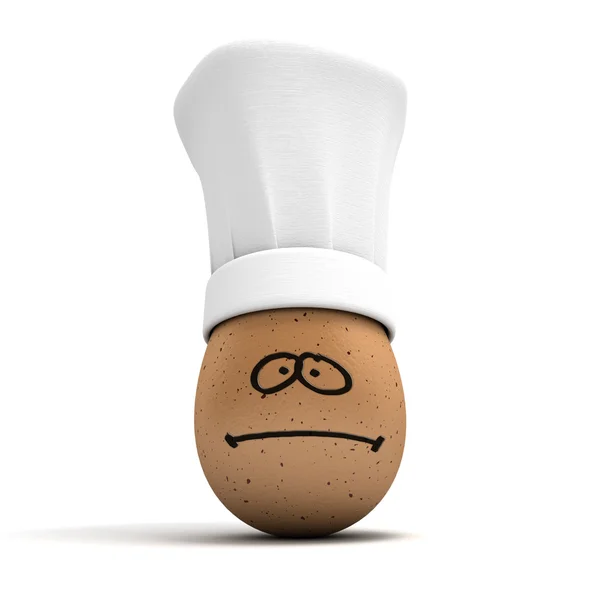 Scared gourmet egg — Stock Photo, Image