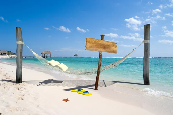 Beach relax and sign — Stock Photo, Image