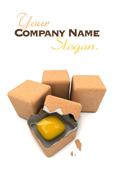 Cubic eggs slogan — Stock Photo, Image