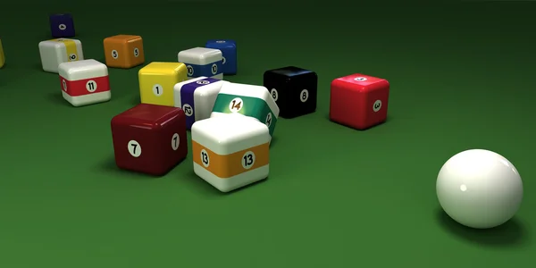 Jeu de billard cube — Photo