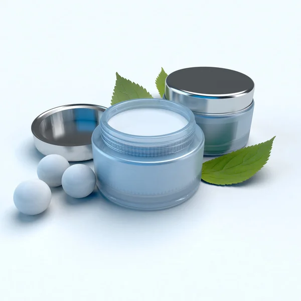Produkty kosmetyczne niebieski — Zdjęcie stockowe