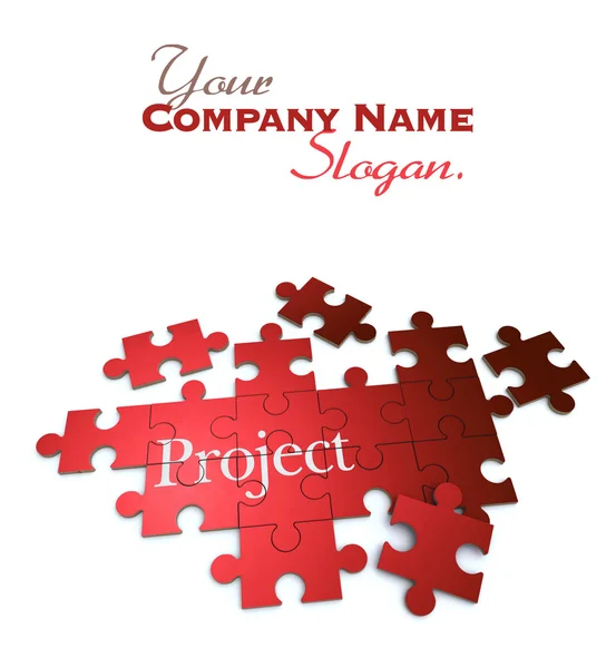 Project puzzle in red — Stock Photo, Image