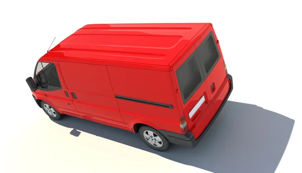 Luftaufnahme eines roten Lieferwagens — Stockfoto
