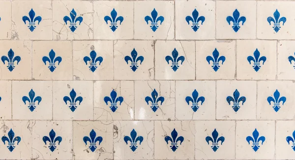 Antigos azulejos fleur de lys — Fotografia de Stock