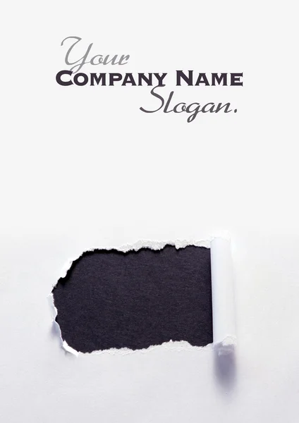 Roztrhaný papír černý — Stock fotografie