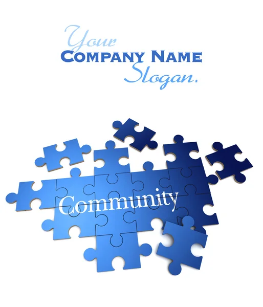 Blaues Community Puzzle — Stockfoto
