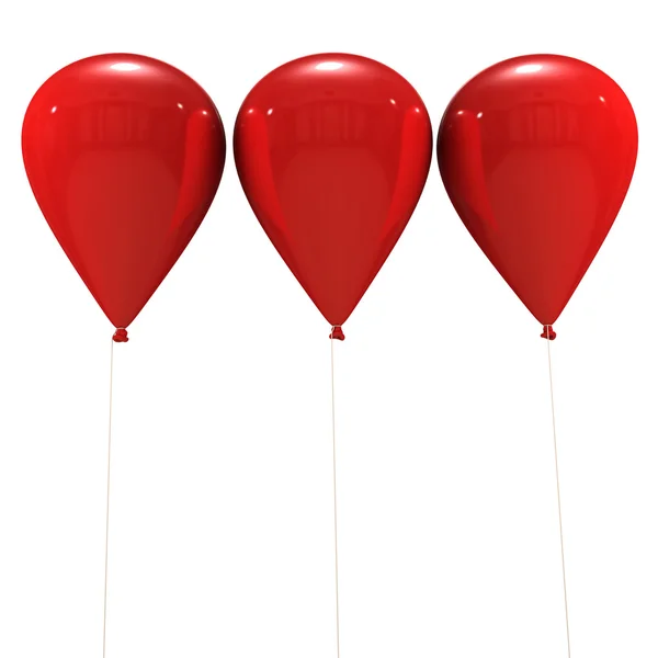 Vermelho balões trio — Fotografia de Stock