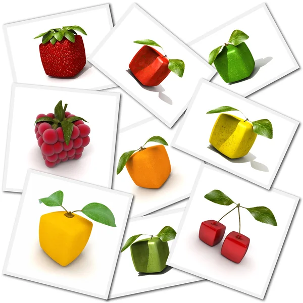 Cubic fruit collection — Stock Photo, Image