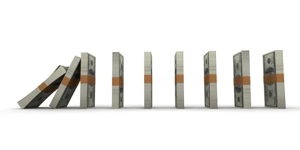 Domino effect with money — Stock Photo, Image