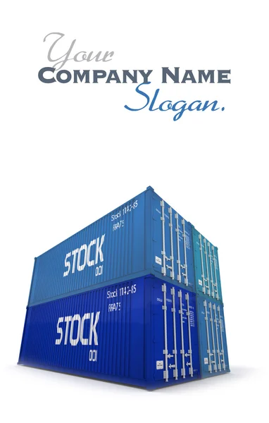 Four blue cargo containers — Stock Photo, Image