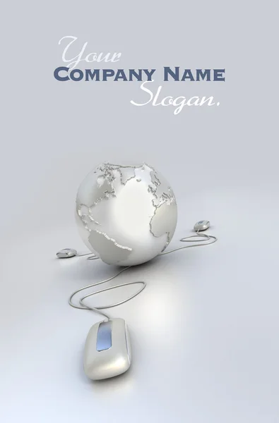 World connection in silver — Stock Photo, Image