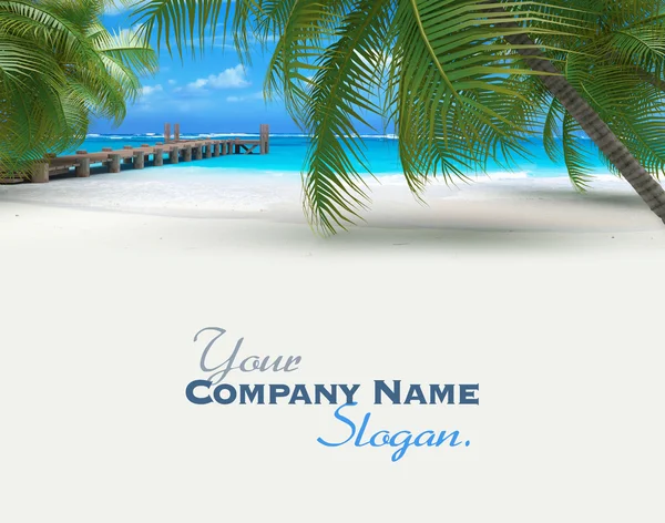 Tropical travel background with pier — Stock Photo, Image