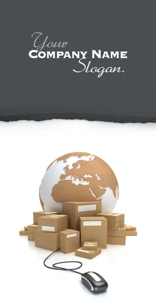 Global consignment with cardboard texture  customizable — Stock Photo, Image