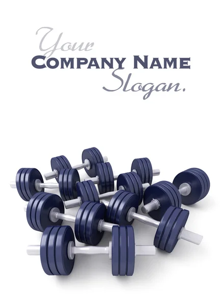 A group of dark blue dumbbells — Stock Photo, Image