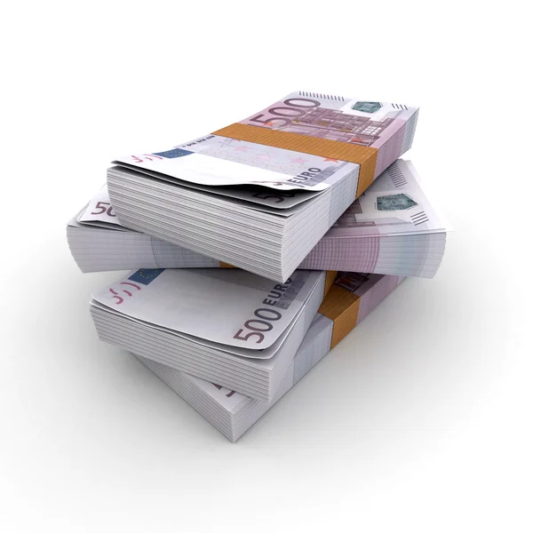 500 Euros stacks — Stock Photo, Image