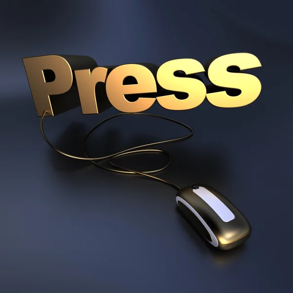 Online press gold — Stock Photo, Image