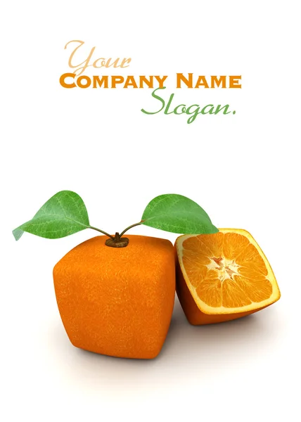 Krychlový oranžové plody — Stock fotografie
