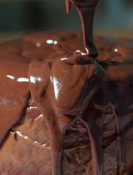 Cobertura de chocolate quente — Fotografia de Stock
