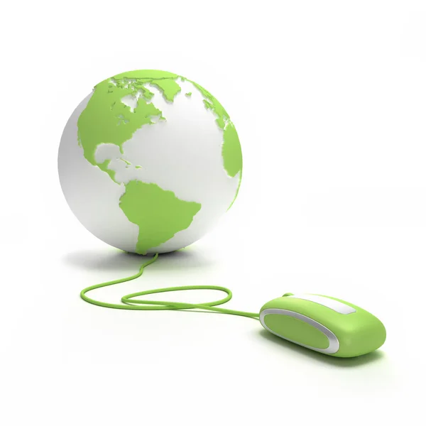 Zelený svět připojení — Stock fotografie