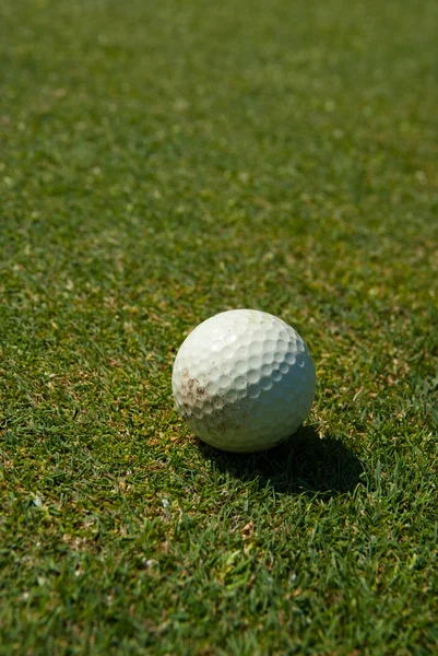 Schmutziger Golfball auf dem Platz — Stockfoto