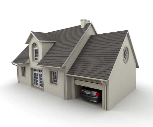 Huis met een garage — Stockfoto