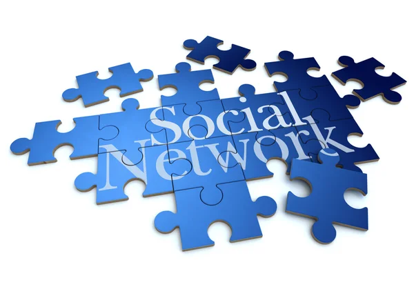 Sociaal netwerk puzzel close-up — Stockfoto