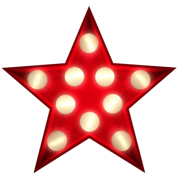 Glowing star multilight on white