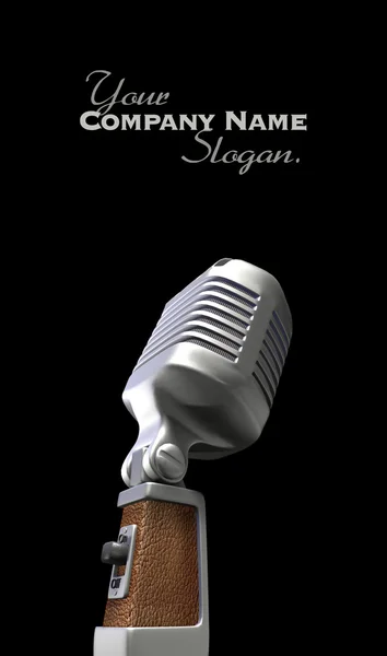 Retro microphone on black background — Stock Photo, Image
