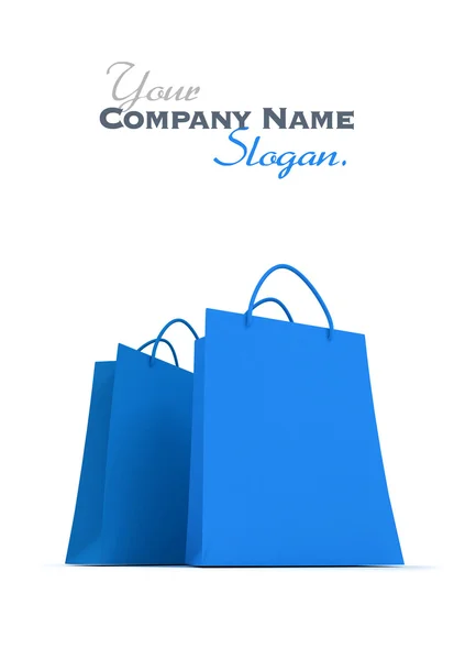 Pair of blue shopping bags — Stock Photo, Image