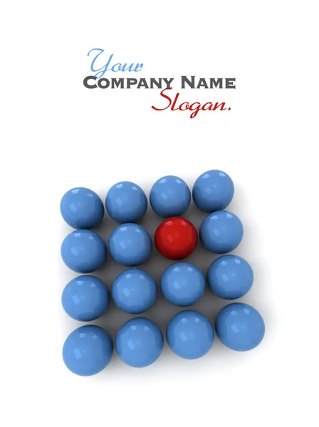 Blaue und rote Billardkugeln quadratisch — Stockfoto