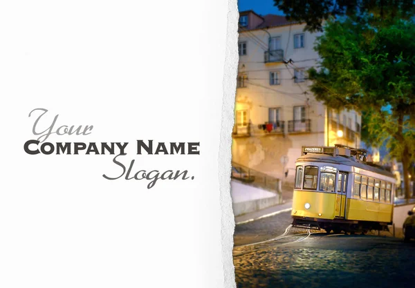 Late night tramway customizable — Stock Photo, Image