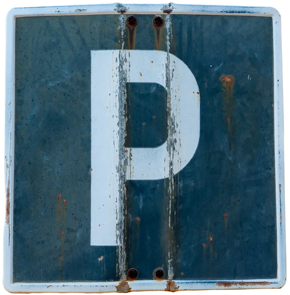 Rusty parking sign — Stock Photo, Image