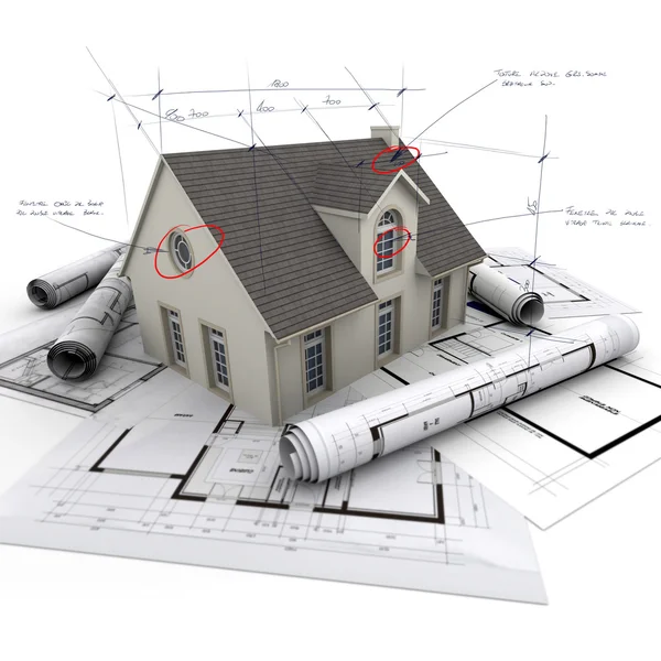 House project technical details Stock Photo