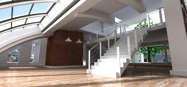 3D luxury loft — Stock Photo, Image