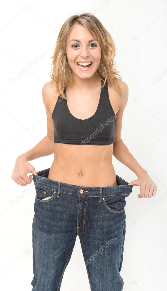 Happy woman after weight loss