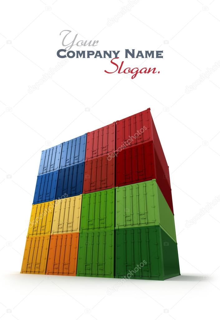 Block of piled cargo containers