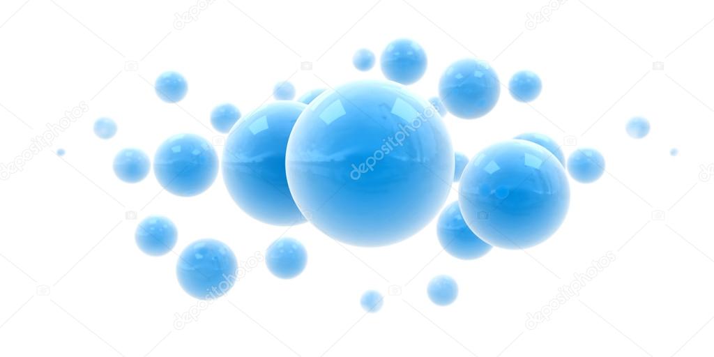 Blue shinny spheres